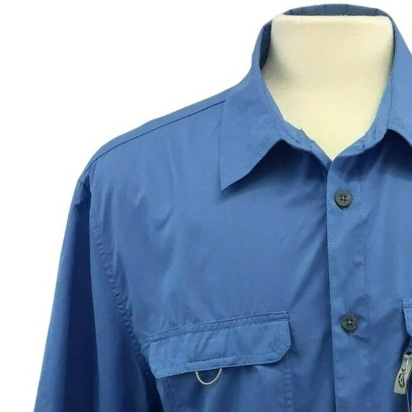 Field Stream Fishing Shirt Mens M Blue UPF 50 S/S SmartCool Rodkeeper - Picture 6 of 9